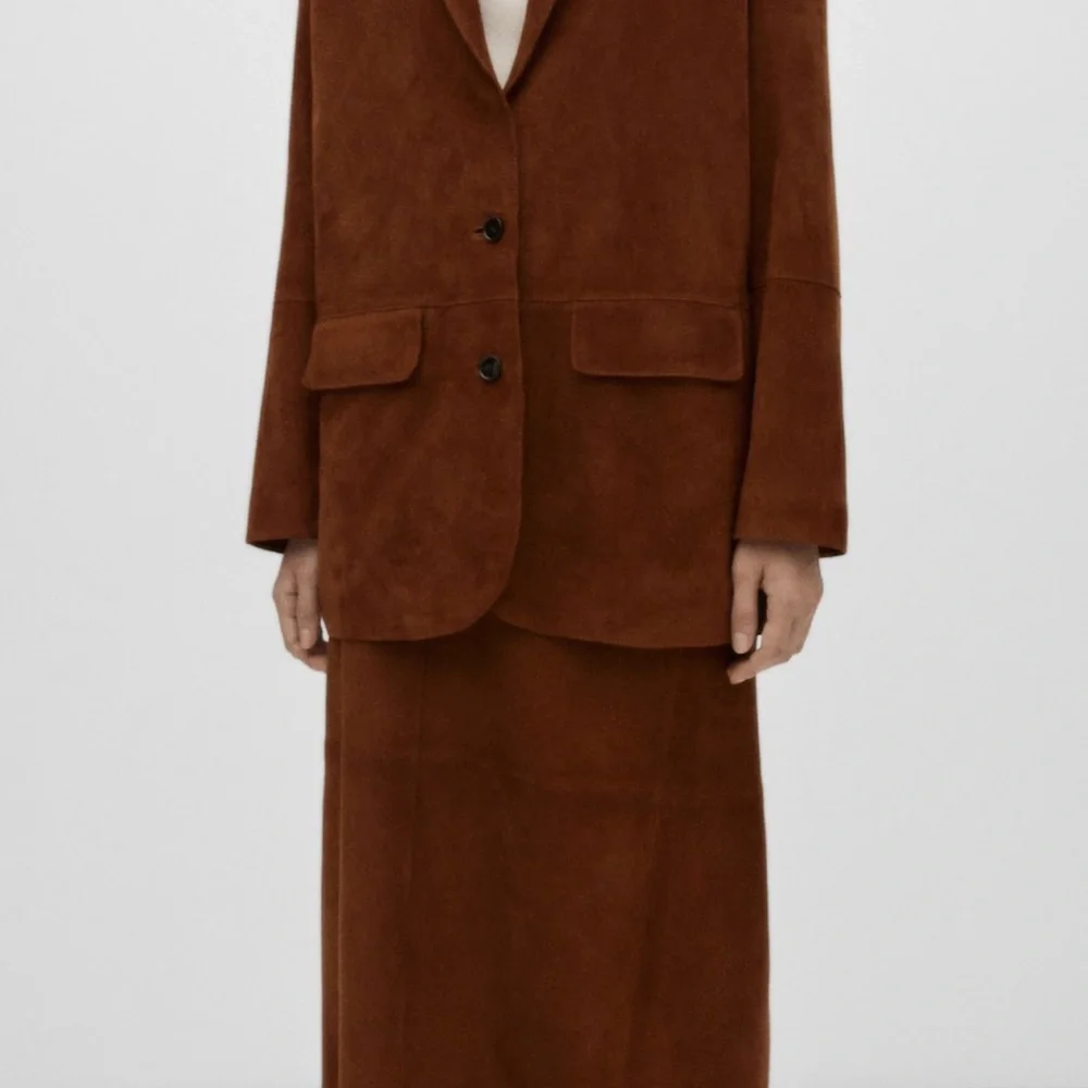 Mango Brown Leather Jacket - Picture 4 of 15